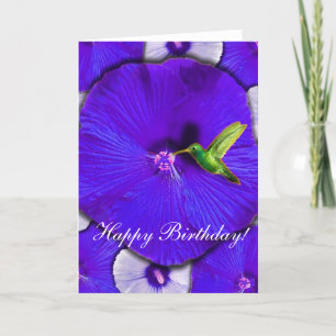 Hummingbird and Hibiscus Birthday Card