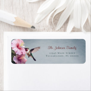 Hummingbird and Hibiscus    Blue Wedding Address