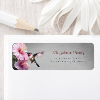 Hummingbird and Hibiscus | Grey Wedding Address