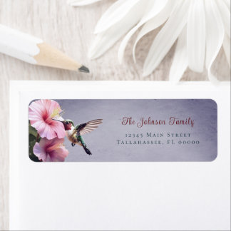 Hummingbird and Hibiscus | Purple Wedding Address