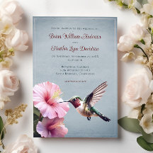 Hummingbird and Hibiscus Wedding | Blue