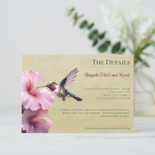 Hummingbird and Hibiscus   Yellow Wedding Enclosure Card