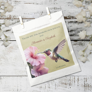 Hummingbird and Hibiscus Yellow Wedding Favour Bags