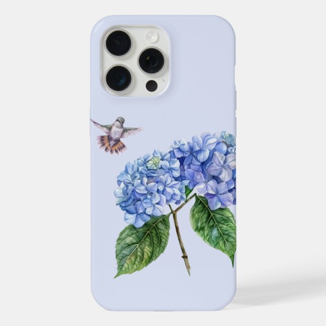 Hummingbird and Hydrangea  iPhone Case (Back)