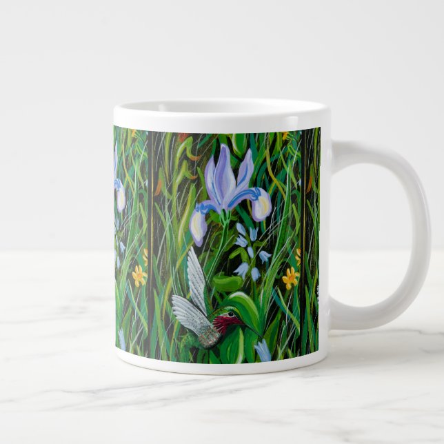 Hummingbird and Iris Coffee Cup (Right)