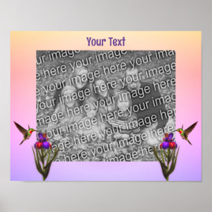 Hummingbird And Iris Flower Create Your Own Poster