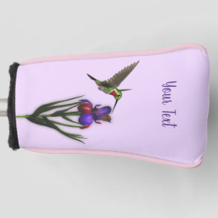 Hummingbird And Iris Flower Personalised    Golf Head Cover