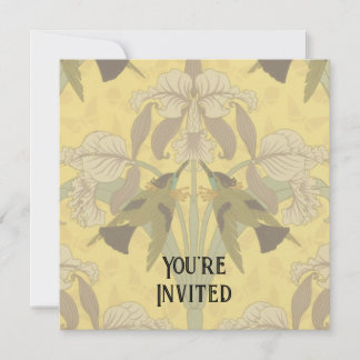 Hummingbird and Iris Invitation