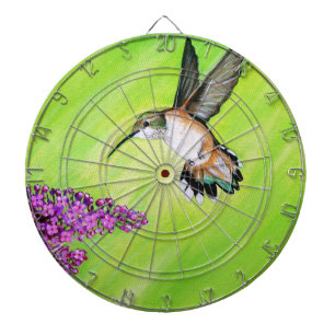 Hummingbird and Lilac Dartboard