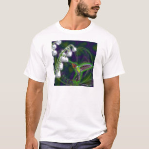 Hummingbird and Lily of the Valley Flowers T-Shirt
