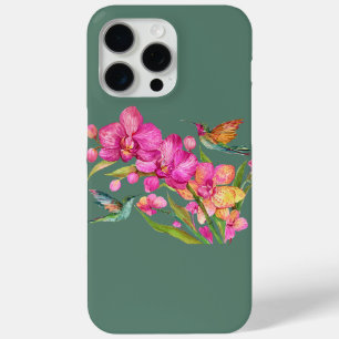 Hummingbird and Orchids iPhone 15 Pro Max Case