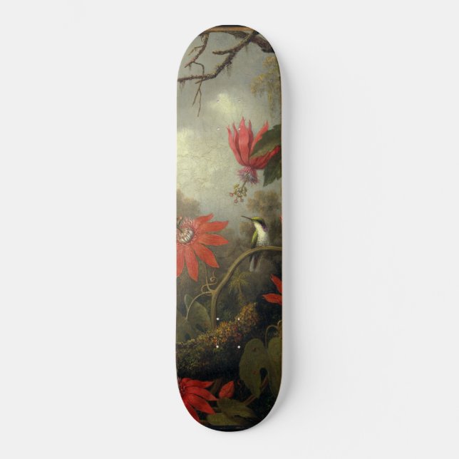 Hummingbird and Passion Flowers Skateboard (Front)