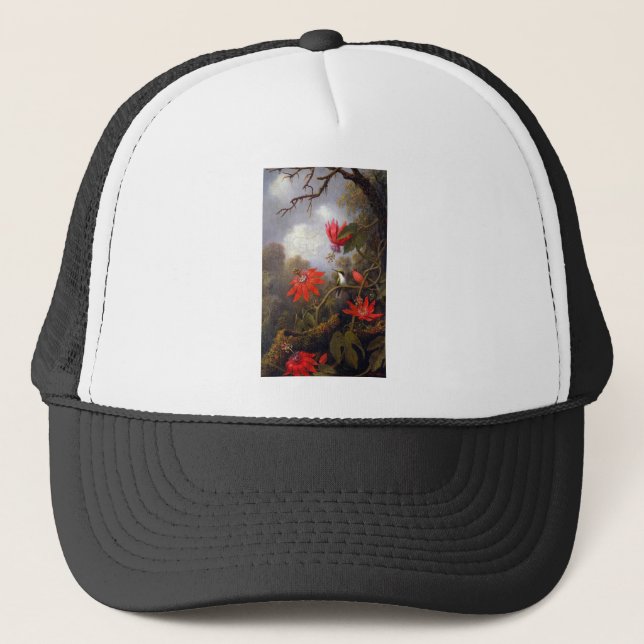 Hummingbird and Passionflowers Trucker Hat (Front)