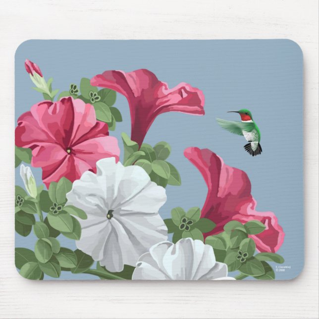 Hummingbird and Petunia Mousepads (Front)