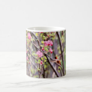 Hummingbird and Pink Flowers Coffee Mug