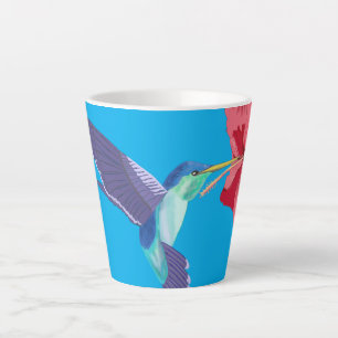 Hummingbird and red Hibiscus Latte Mug