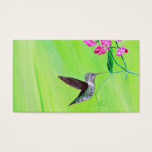 Hummingbird and Sweet Peas Painting