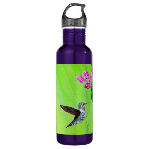Hummingbird and Sweet Peas Painting 710 Ml Water Bottle