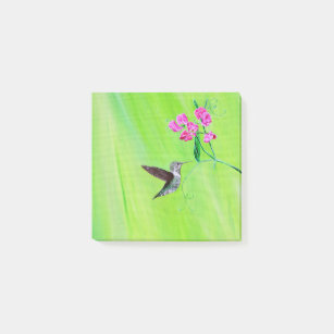 Hummingbird and Sweet Peas Painting Post-it Notes