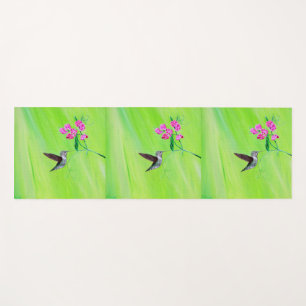 Hummingbird and Sweet Peas Painting Yoga Mat