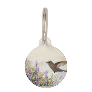Hummingbird and Wildflowers Digital Ar Pet Tag