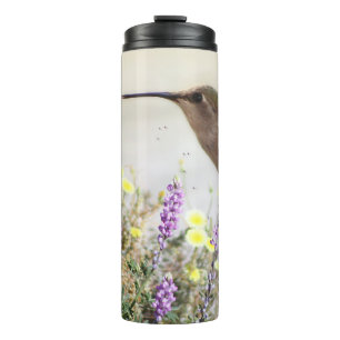 Hummingbird and Wildflowers Digital Art Thermal Tumbler