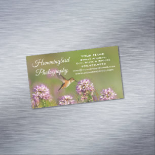 Hummingbird and Wildflowers Magnetic Business Card