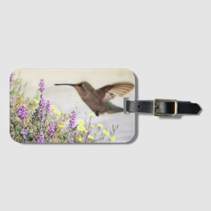 Hummingbird and Wildflowers **Personalize** Luggage Tag