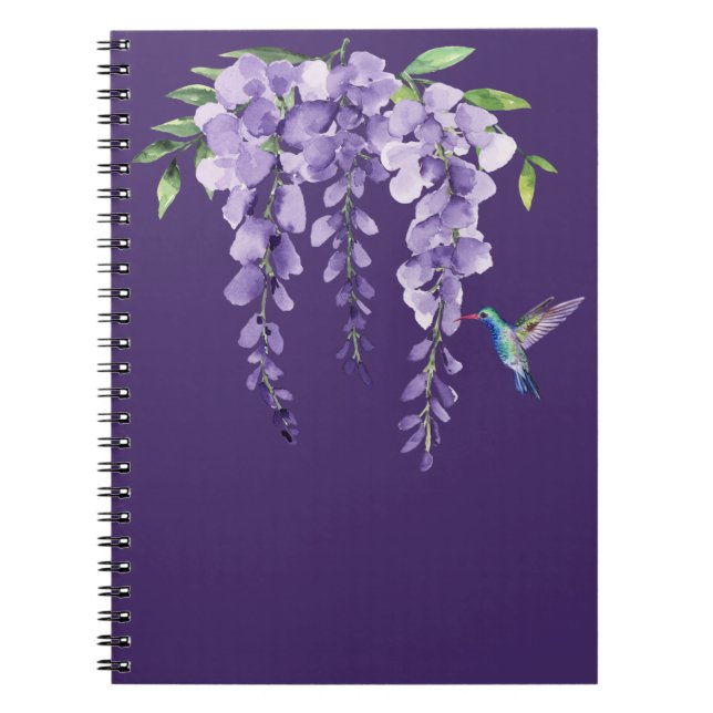 Hummingbird and Wisteria Notebook (Front)