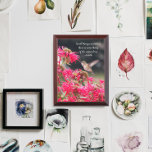Hummingbird Aristotle Philosophical Quote Plaque<br><div class="desc">Framed wall plaque features the photo image of a tiny Hummingbird in flight over pink Bee Balm flowers along with a philosophical wisdom quote by the historian,  Aristotle,  that reminds us of how marvellous nature is. Select your wall plaque size.</div>