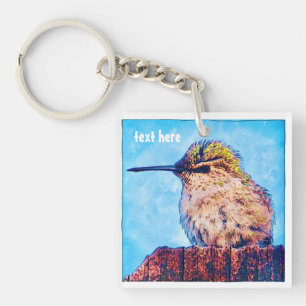 Hummingbird Art Acrylic Keychain