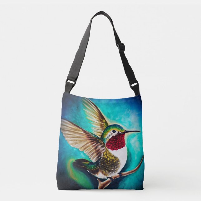 Hummingbird aRT Crossbody Bag (Front)