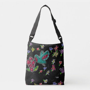 hummingbird art crossbody bag