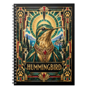 Hummingbird, Art Deco Wildlife Notebook