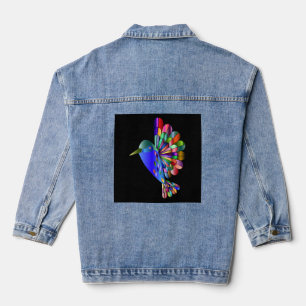 HUMMINGBIRD ART jean Denim Jacket