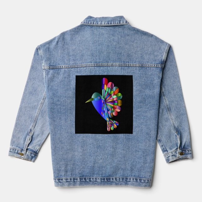 HUMMINGBIRD ART jean Denim Jacket (Back)