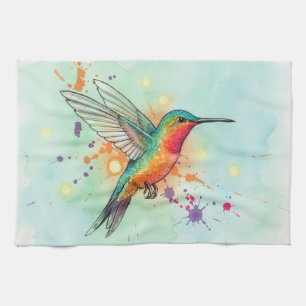 Hummingbird Art Tea Towel