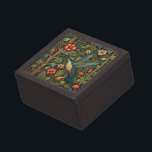 Hummingbird artwork bohemian floral greenery  gift box<br><div class="desc">Step into a world of timeless beauty with this vintage-style bohemian hummingbird artwork. Set against a lush, verdant forest, the scene is alive with intricate details of blooming flowers and towering trees. The centerpiece is a elegant hummingbird, its iridescent feathers catching the light as it hovers delicately among the flora....</div>