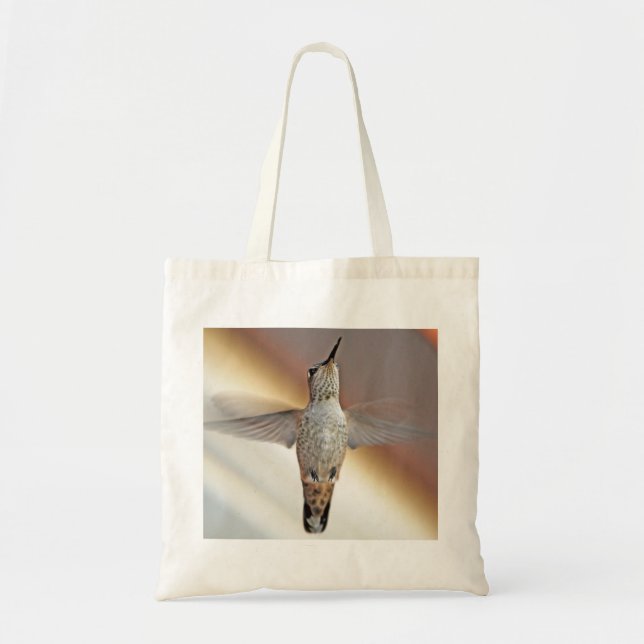 Hummingbird at Flax Flower Tote Bag (Front)