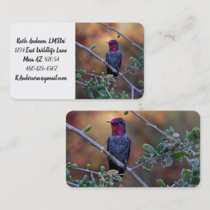Hummingbird at sunset business card