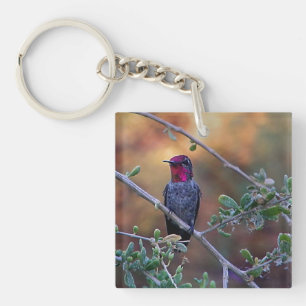 Hummingbird at sunset key ring
