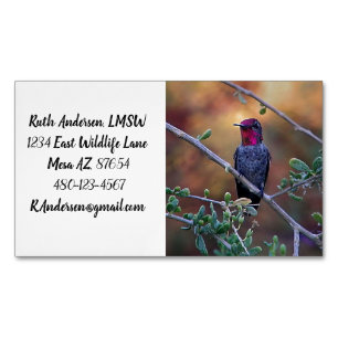 Hummingbird at sunset 	Magnetic business card
