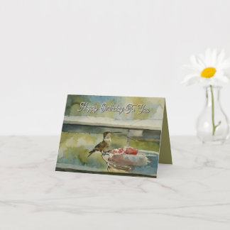 Hummingbird at the Window Folded Greeting Card