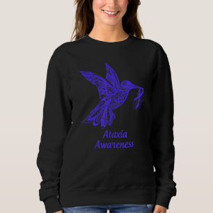 Hummingbird Ataxia Warrior With Blue Ribbon Sweatshirt