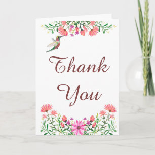 Hummingbird Baby Shower Thank You Card