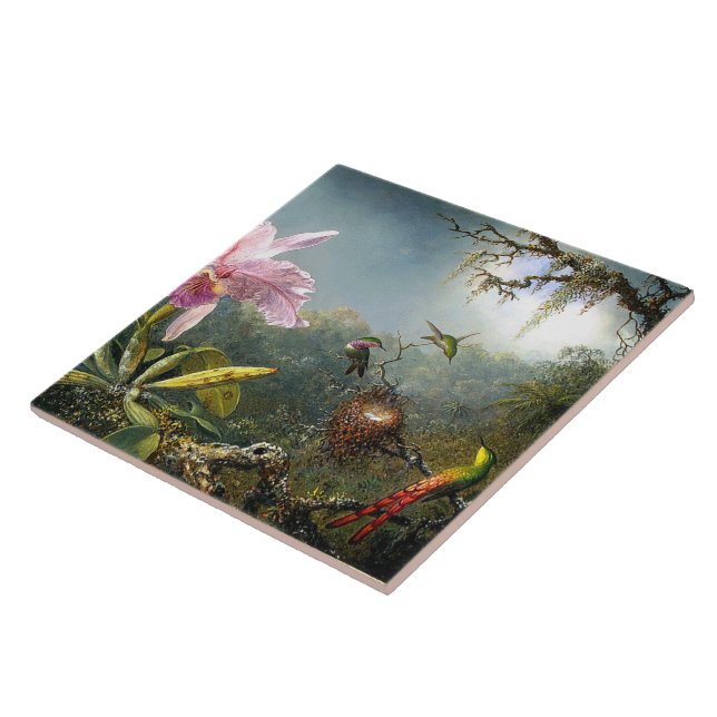 Hummingbird Bird Animal Floral Wildlife Tile (Side)