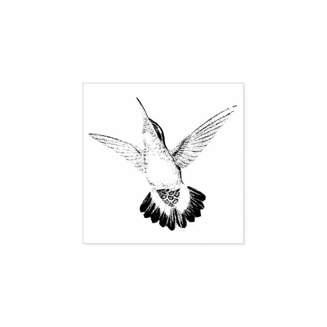 Hummingbird Bird Animal Wildlife Wood Stamp (Imprint)