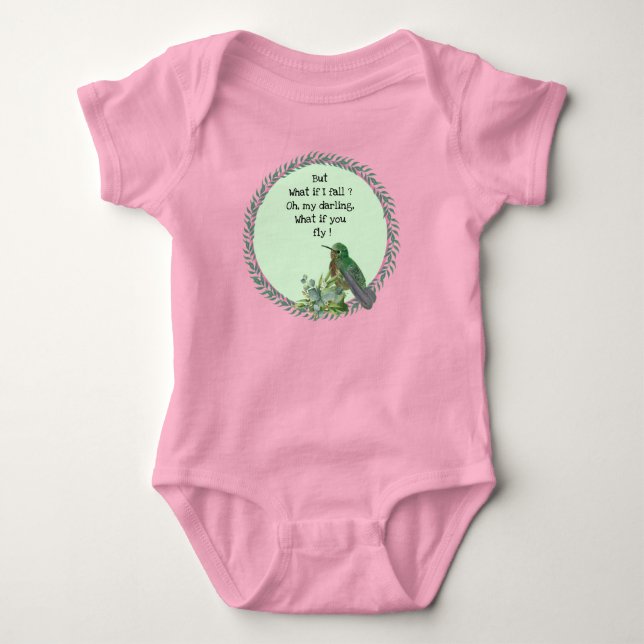 Hummingbird Bird  Baby Bodysuit (Front)