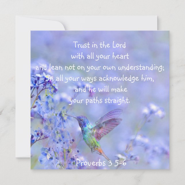 Hummingbird Bird Blue Garden Floral BibleScripture (Front)