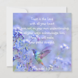 Hummingbird Bird Blue Garden Floral BibleScripture